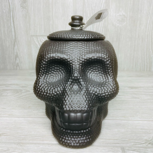 strawberry street black textured scull canister container storage jar Halloween - Picture 8 of 14